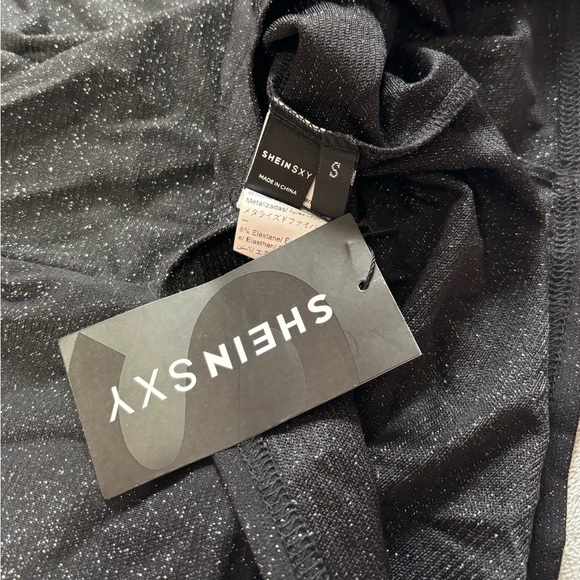 NWT One Shoulder Glitter Bodycon Dress - Picture 3 of 4